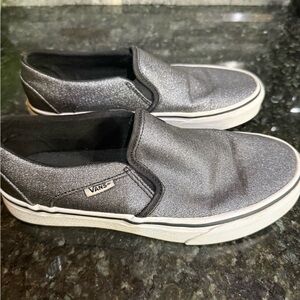 Women’s 6.5 Gray Glitter Van’s Slip-on